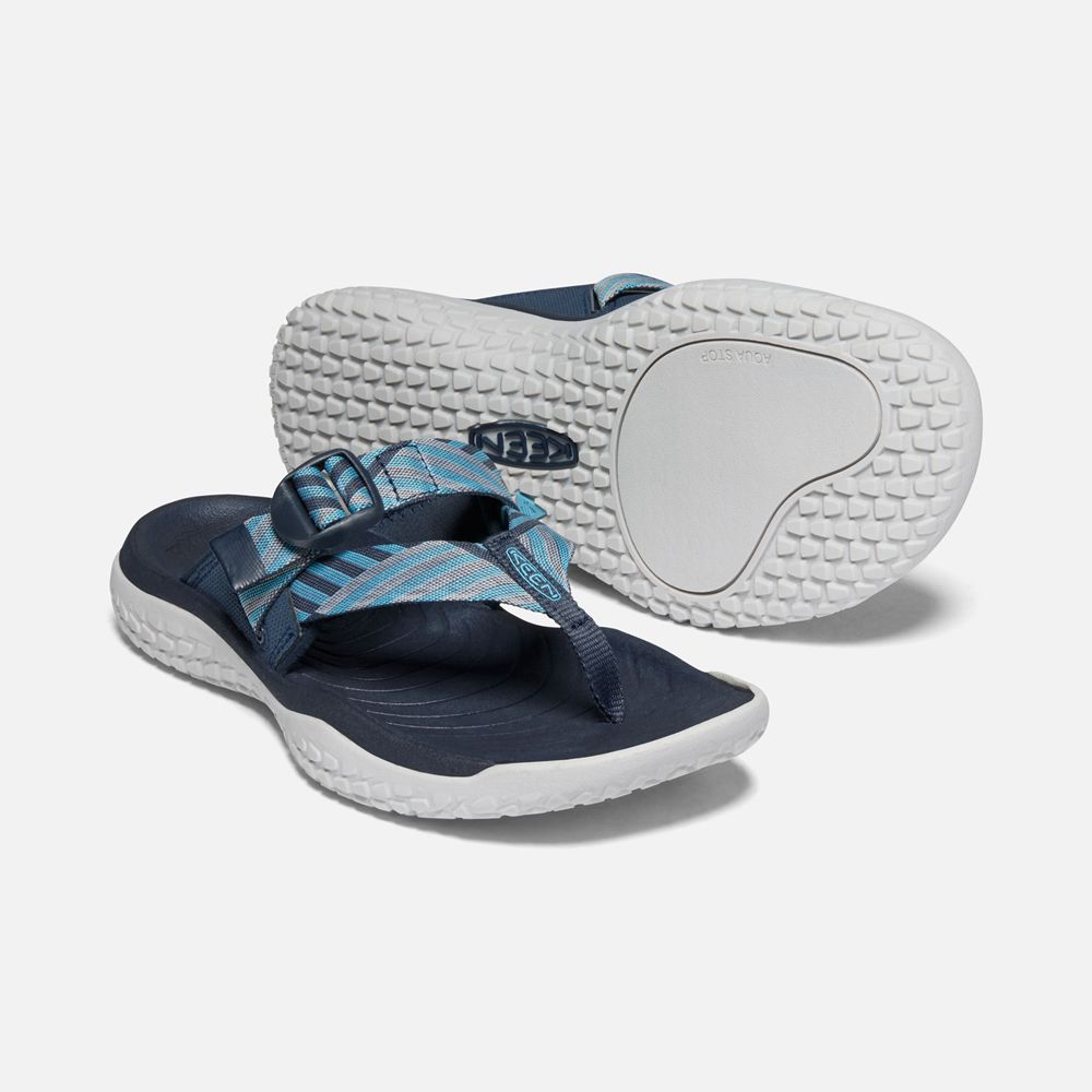 Keen Parmak Arası Terlik Kadın Lacivert/Beyaz - Solr Toe Post Sandal - Türkiye UOFQ05913